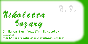 nikoletta vozary business card